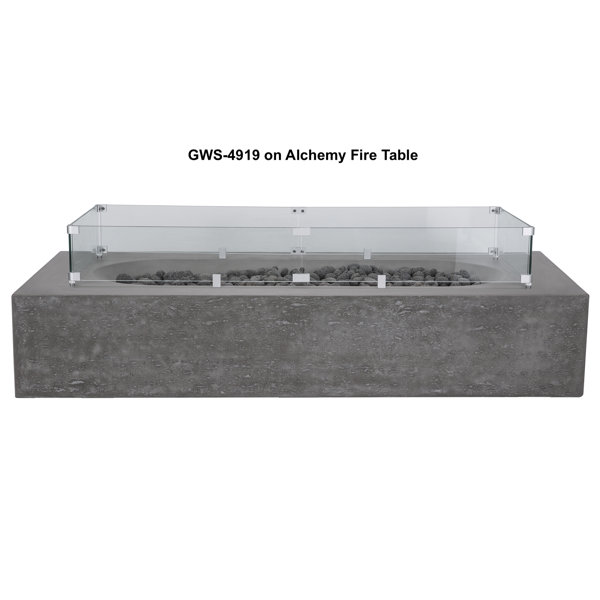 PyroMania 49'' x 19'' Rectangle Glass Spark Screen Wayfair